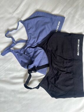 Skechers Periwinkle & Black Seamless Racerback Sports Bras